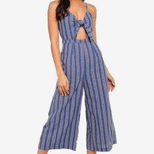 NWT FOREVER 21 Striped Tie-Front Jumpsuit